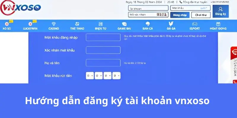 Hướng dẫn người chơi đăng ký tài khoản vnsoxo